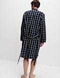 Pure Cotton Checked Dressing Gown