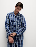 Pyjamaset van puur katoen met ruitmotief