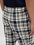Pure Cotton Checked Loungewear Bottoms
