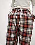Pure Cotton Checked Loungewear Bottoms