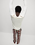 Pure Cotton Checked Loungewear Bottoms