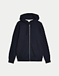 Pure Cotton Textured Zip Through Hoodie