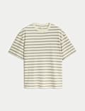 Pure Cotton Textured Striped Loungewear Top