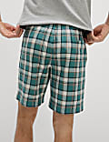 Pure Cotton Checked Loungewear Shorts