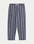 Pure Cotton Striped Loungewear Bottoms