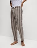 Pure Cotton Striped Loungewear Bottoms