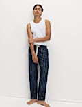 Pure Cotton Striped Loungewear Bottoms