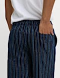 Gestreifte Loungewear-Hose aus reiner Baumwolle
