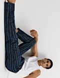 Gestreifte Loungewear-Hose aus reiner Baumwolle