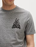 Top coupe confortable 100 % coton à motif ours de style graphique