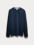 Cotton Rich Henley Loungewear Top