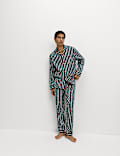 Ensemble pyjama de Noël 100 % coton à motif sucre d’orge
