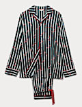 Pure Cotton Candy Cane Christmas Pyjama Set