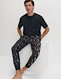 Pure Cotton Beer Print Joggers