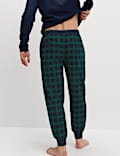 Pure Cotton Checked Pyjama Bottoms