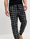 Brushed Cotton Checked Joggers