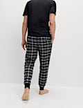 Brushed Cotton Checked Joggers