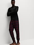 Pure Cotton Checked Jogger Pyjama Set