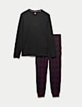 Pure Cotton Checked Jogger Pyjama Set