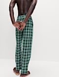 Pure Cotton Checked Loungewear Bottoms