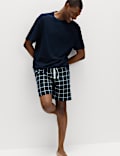Pure Cotton Woven Checked Pyjama Shorts
