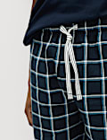 Pure Cotton Woven Checked Pyjama Shorts