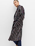 Pure Cotton Striped Towelling Dressing Gown