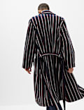 Pure Cotton Striped Towelling Dressing Gown