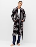 Pure Cotton Striped Towelling Dressing Gown