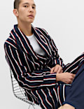 Pure Cotton Striped Towelling Dressing Gown