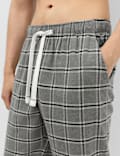 Pure Cotton Checked Loungewear Bottoms