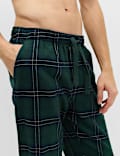 Pure Cotton Checked Joggers