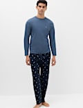Pure Cotton Ski Print Pyjama Set