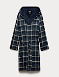 Pure Cotton Checked Dressing Gown