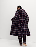 Pure Cotton Checked Dressing Gown