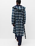 Robe de chambre sans coutures 100 % coton &agrave; carreaux