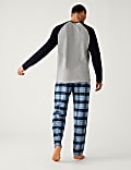 Set Piyama Kotak-Kotak Katun Halus