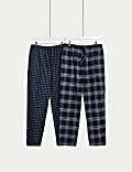 Lot de 2&nbsp;bas de pyjamas 100&nbsp;% coton peigné