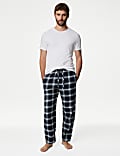 Set van 2 zuiver katoenen pyjamabroeken met ruitmotief