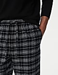 2pk Brushed Cotton Checked Pyjama Bottoms