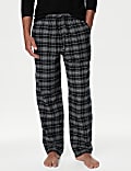 2pk Brushed Cotton Checked Pyjama Bottoms