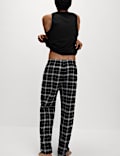 Pack de 2 partes de abajo de pijama de cuadros de algodón cepillado