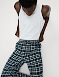 2pk Brushed Cotton Checked Pyjama Bottoms