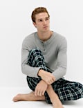 Pure Cotton Henley Check Pyjama Set