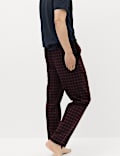 Lot de 2 bas de pyjama en coton peign&eacute;