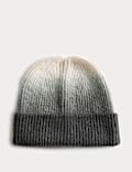 Strick-Beanie mit Ombré-Muster