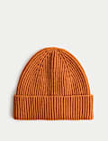 Ribbed Knitted Beanie Hat
