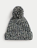 Cotton Rich Twist Knit Fleece Lined Beanie