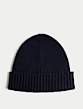 Wool Blend Knitted Beanie Hat