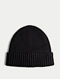 Wool Blend Knitted Beanie Hat